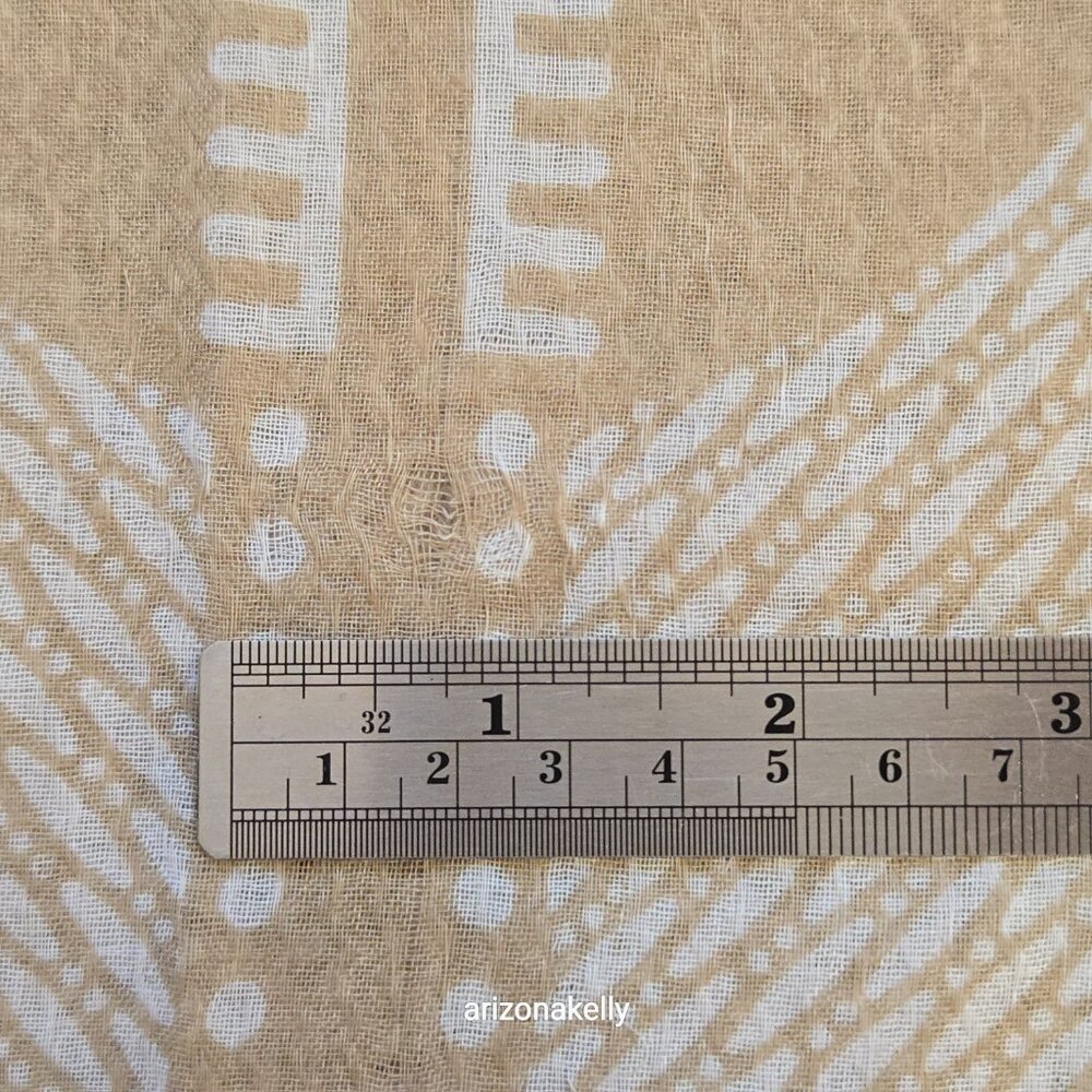 Huge Cashmere Square Woven Neutral Colors Tan Creme Lightweight - Picture 13 of 16